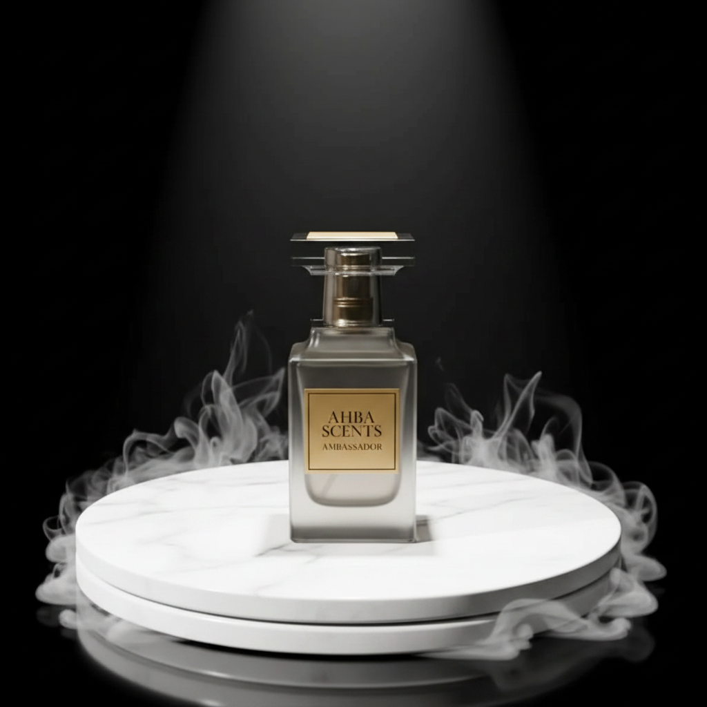 Ambassador perfume bottle with spotlight